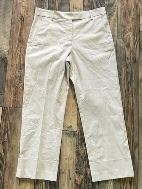 QL2 Quelledue Women's 42/6 US Maura Straight Cropped Cuffed Khakis Chino Pants